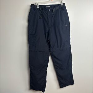 Craghoppers Men's Dark Blue Cargo Pants convertible belted measures 30x30